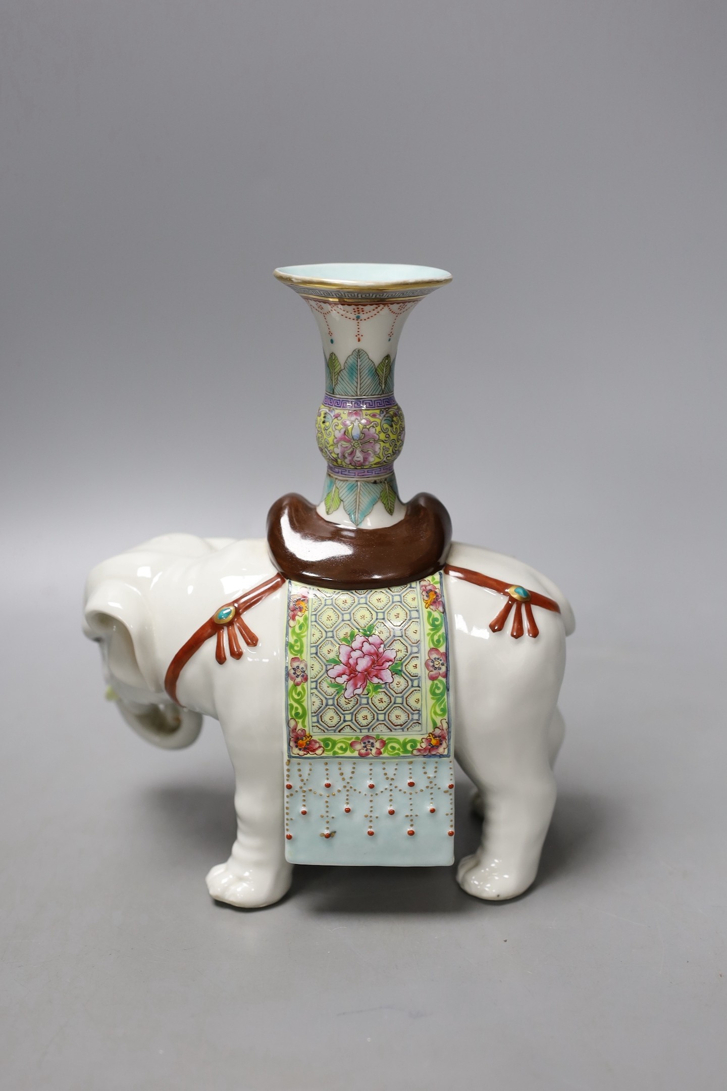 A Chinese famille rose ‘elephant’ vase, 20cm high.